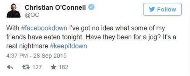 Christian O' Connell tweets to keep Facebook down