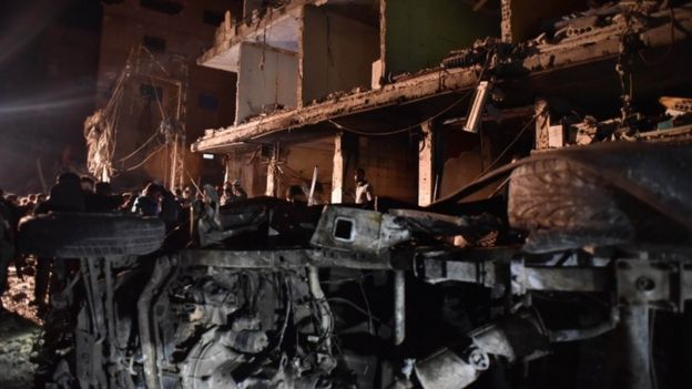 Dozens were killed in the blasts in Sayyida Zeinab, 21 Feb