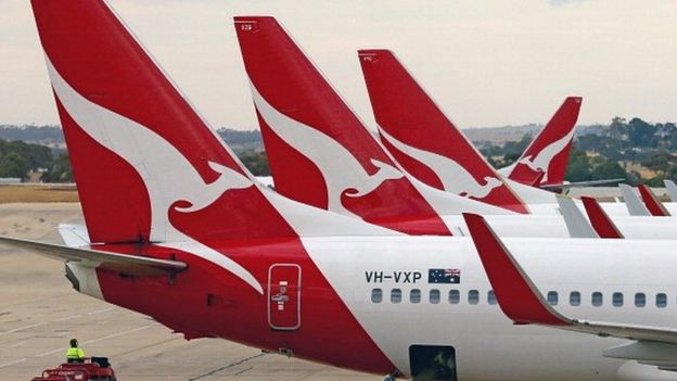 Qantas aircraft tailplanes