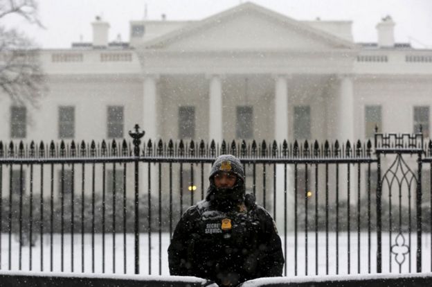 White House in snow