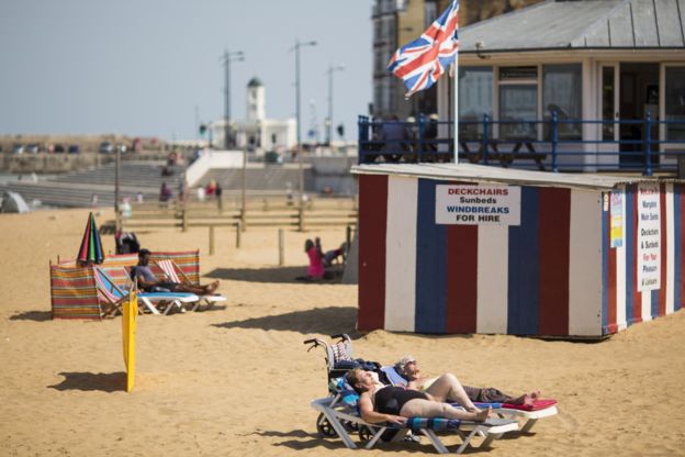 Playa en Margate, agosto 2016
