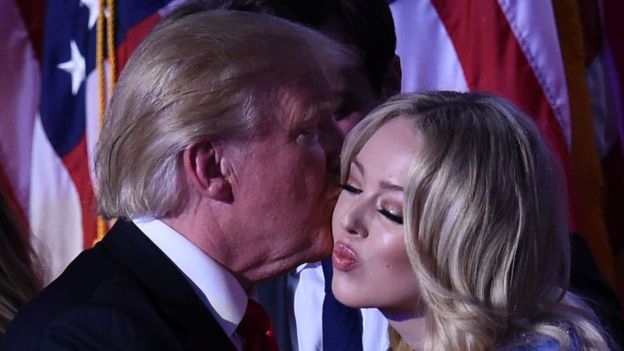 Tiffany Trump with her father on 9 November