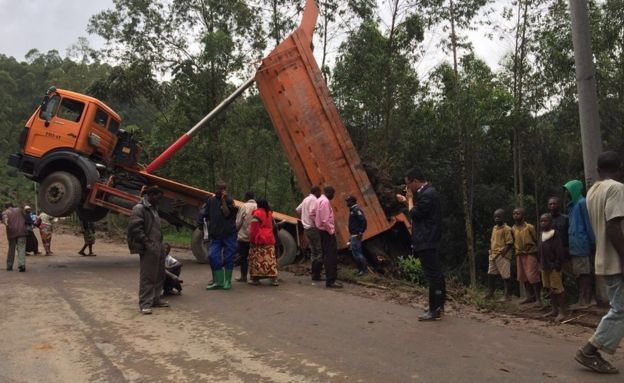 Work is under way to clear roads obstructed by landslides