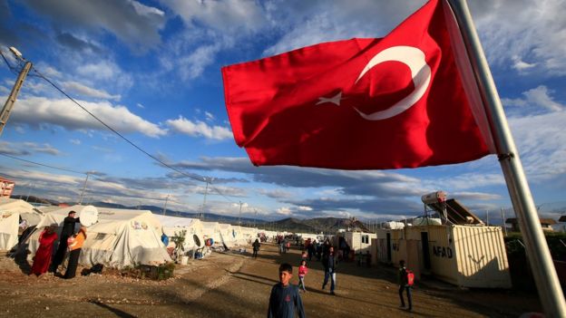 Refugee camp in the Turkish city of Gaziantep, next to the Syrian border