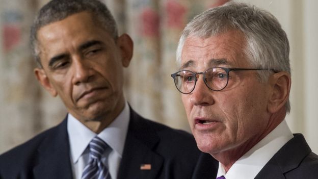 Barack Obama and Chuck Hagel