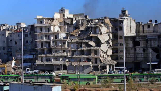 باصات الاجلاء في حلب