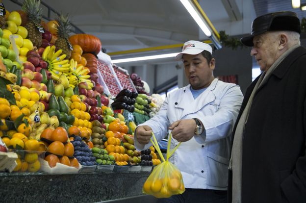 Food market in Moscow - file pic