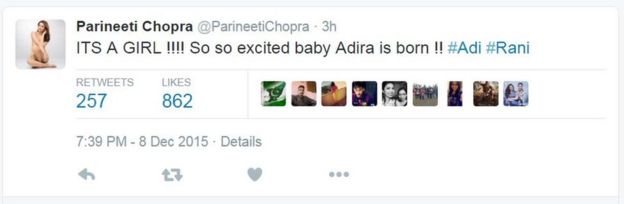 ITS A GIRL !!!! So so excited baby Adira is born !! #Adi #Rani