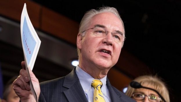 Chairman of the House Budget Committee Tom Price speaks during a news conference in Washington, DC.