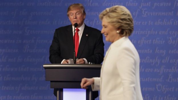 Donald Trump and Hillary Clinton during the debate