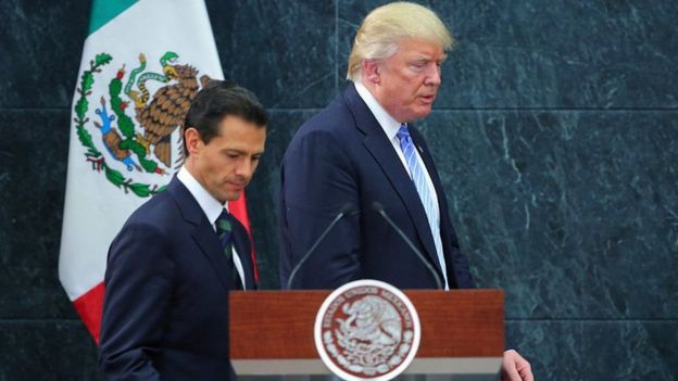 Enrique Pena Nieto (left) and Donald Trump