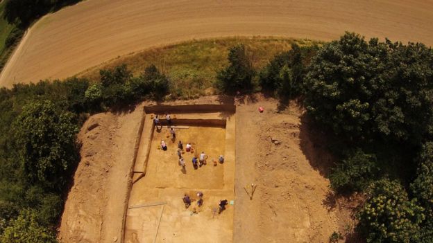 aerial shot of the dig in rural Jersey