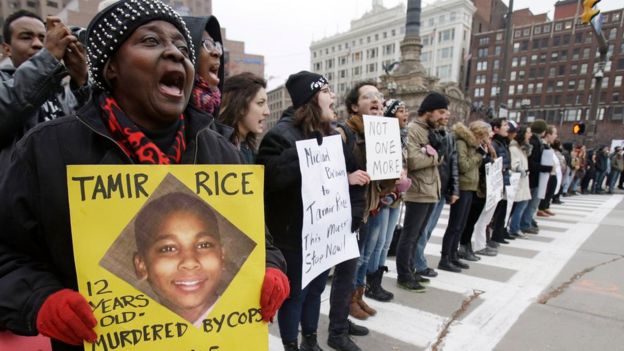 Protests were held in Cleveland after Rice was killed