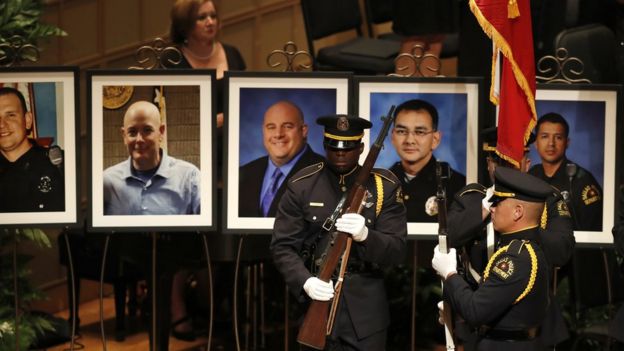 Pictures of the five fallen officers