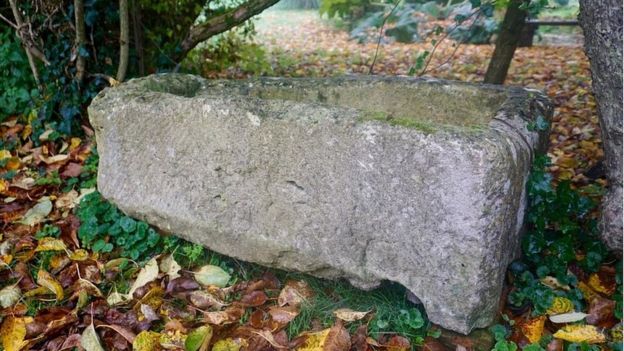 Roman child's coffin, found in Roman Villa discover in Wiltshire