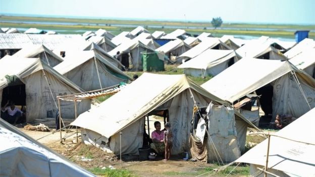 Rohingya in a camp in Sittwe, Rakhine (file image)