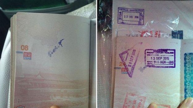 Allegedly defaced passport