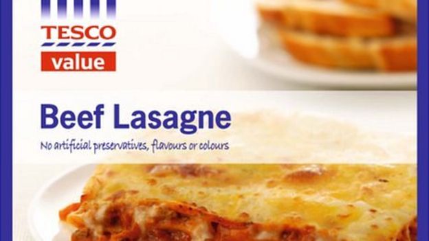 Tesco value range beef lasagne