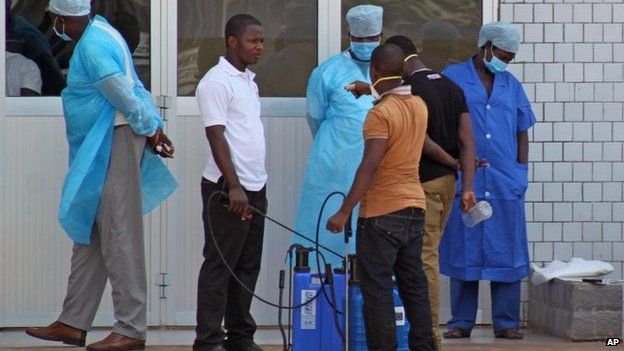 Emergency entrance to a hospital in Conakry treating Ebola patients (March 2014)