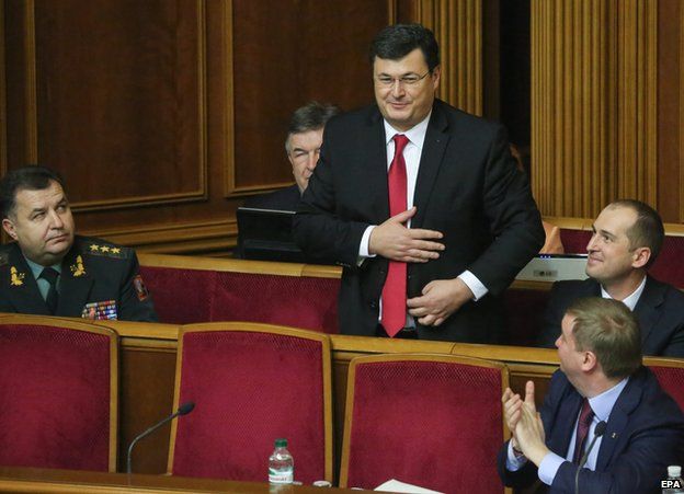 Ukraine's newly-appointed Health Minister Alexander Kvitashvili, a Georgian national attends parliament session in Kiev, 2 Dec 2014