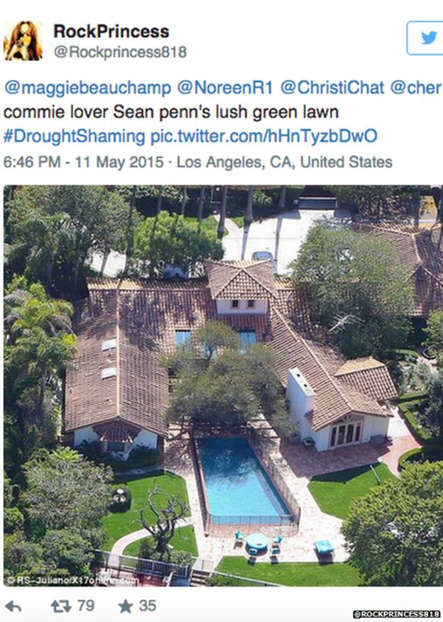 Crowd sourcing pictures of celebrities home to drought shame