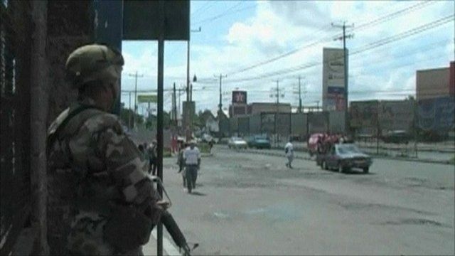 Soldier in street