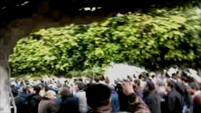 Footage of an anti-government march in Tripoli