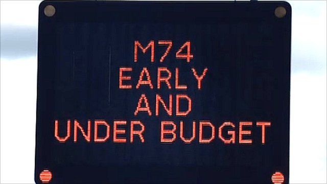 M74 Road sign, Scotland