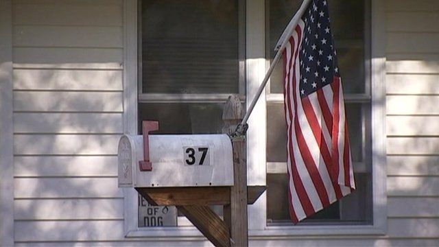 American flag on mailbox