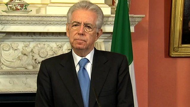 Italy's Prime Minister Mario Monti