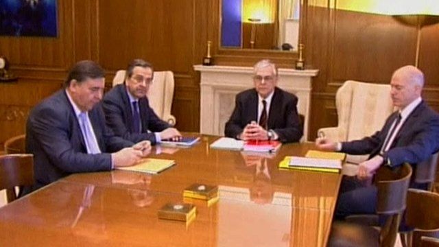 Party leaders in Greece's governing coalition