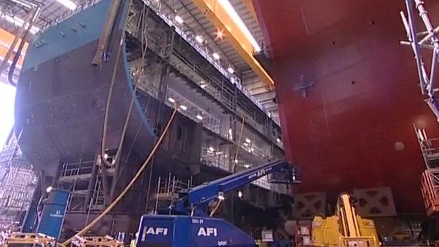 Work being carried out on The Prince of Wales in Portsmouth
