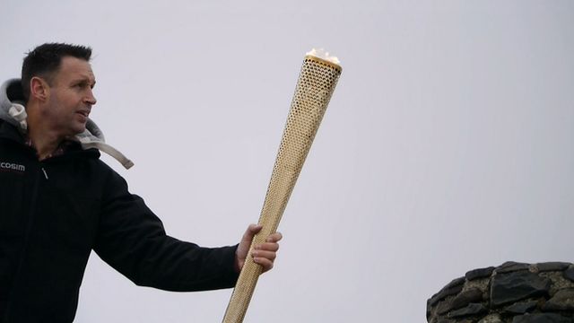 Torch being tested on top of Mount Snowdon in Wales