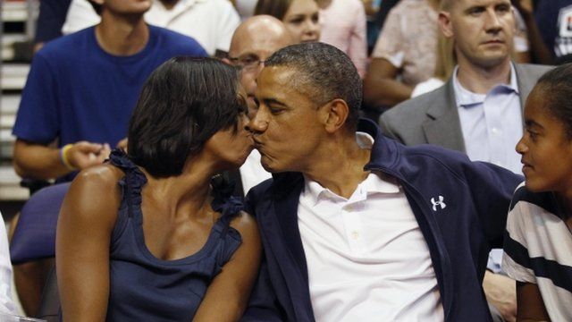 Obamas Captured At Basketball Game By Kiss Cam Bbc News