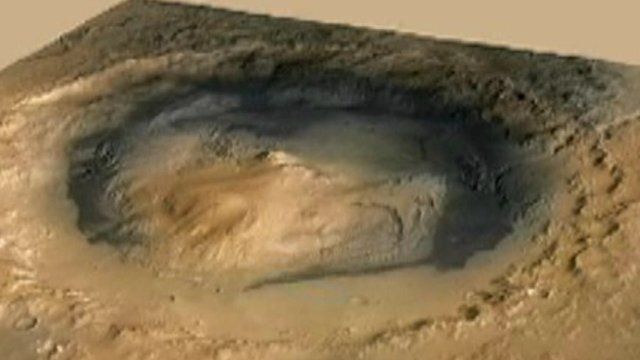 Picture from Mars taken by Nasa's robot rover, Curiosity.