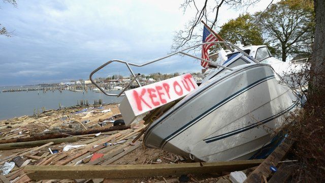 Boats destroyed in Keyport, New Jersey