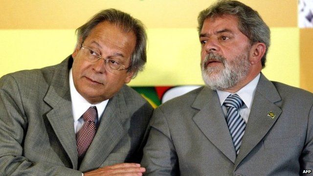 Jose Dirceu (left) and President Lula in 2004