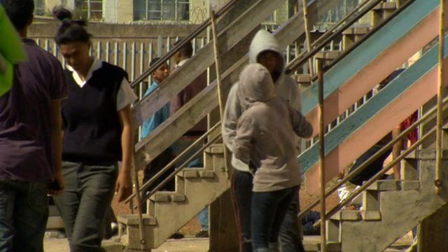Kids playing in the street in Lavender Hill, Cape Town