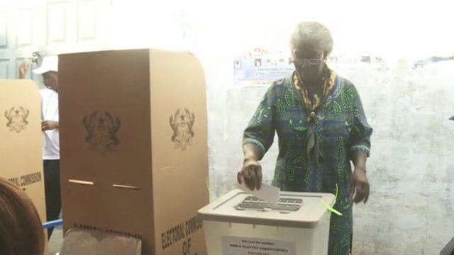 Woman voting