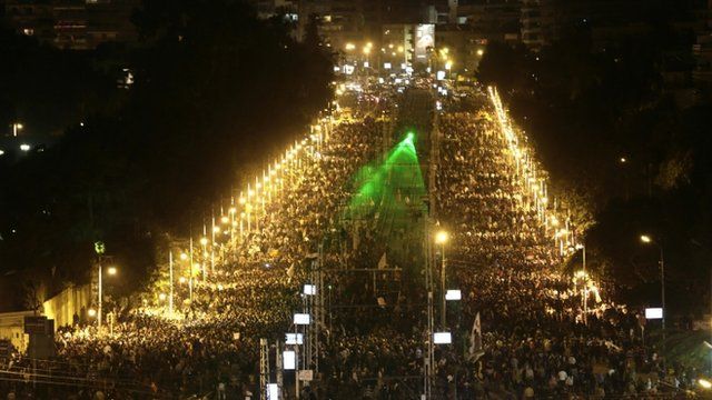 Protesters outside presidential palace
