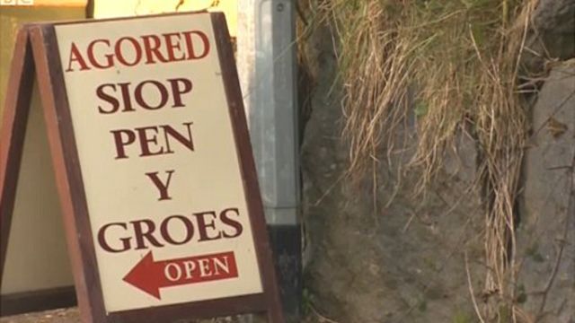 Shop in Welsh-speaking area