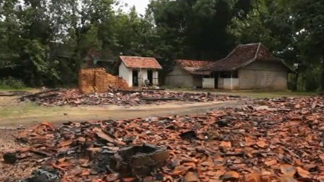 Shia village burned down