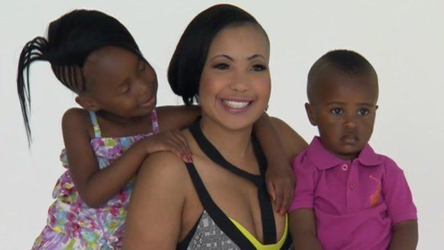 Nomasonto Mnisi, pictured with her children