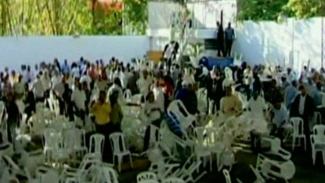 Chairs being thrown at Dominican Revolutionary Party HQ