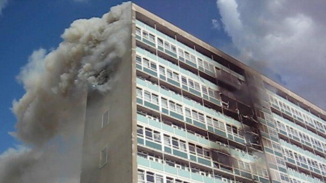 Lakanal House on fire