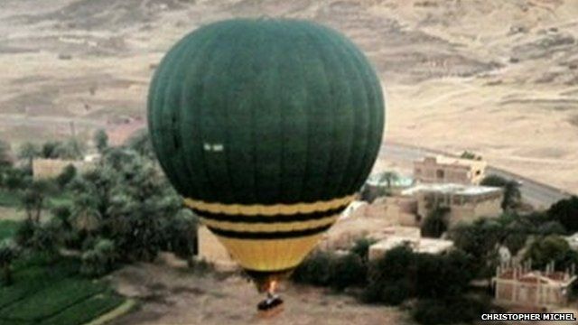 Balloons in flight before crash