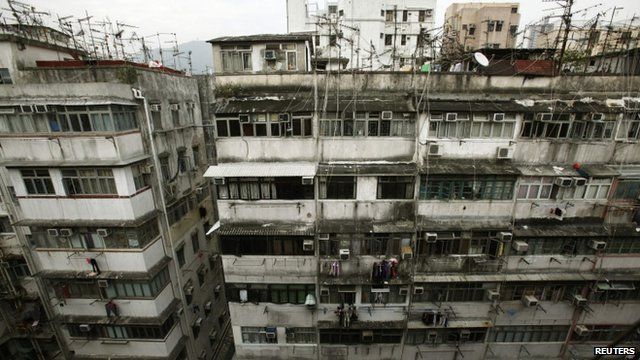 Cramped housing in Hong Kong