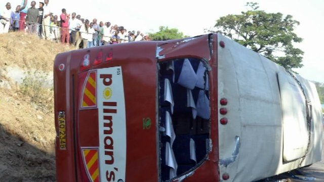 Overturned coach