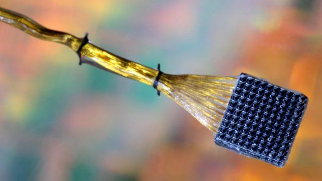 The chip is only a few micrometres across and is described as an 'intelligent implantable modulator of vagus nerve function for treatment of obesity'
