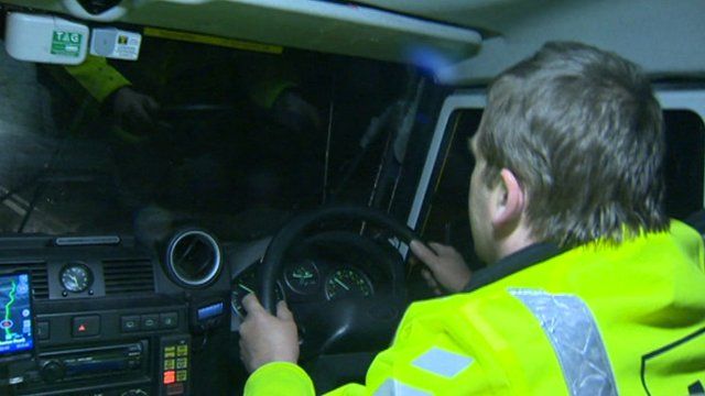 Rescue service driver at the wheel